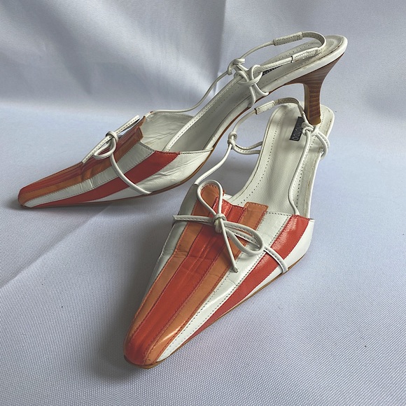 Belmondo Shoes - Sling back kitten heels Made in Spain